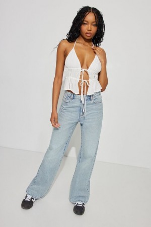 Blue Women Garage Wide Leg Jeans | A-9081763