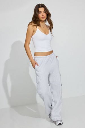 Grey Women Garage Ultrafleece Baggy Cargo Sweatpants | A-3769582