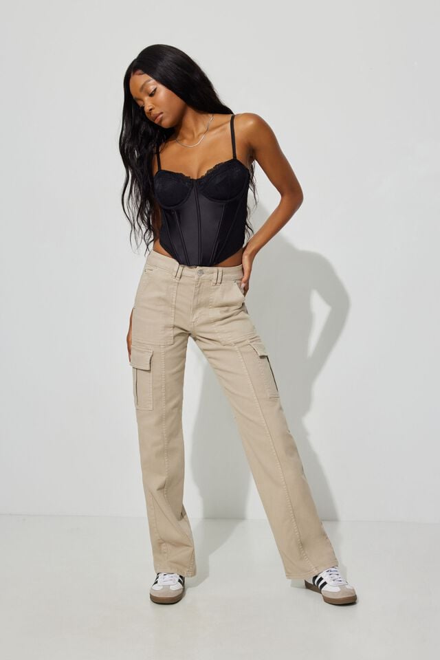 Beige Women Garage Camden Cargo Pants | A-3917526