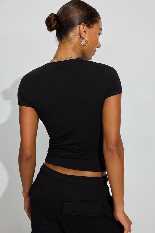 Black Women Garage Estelle Longline T Shirts | A-1926854