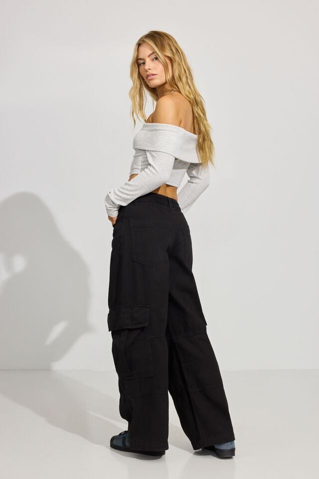 Black Women Garage Extreme Baggy Cargo Pants | A-7502186