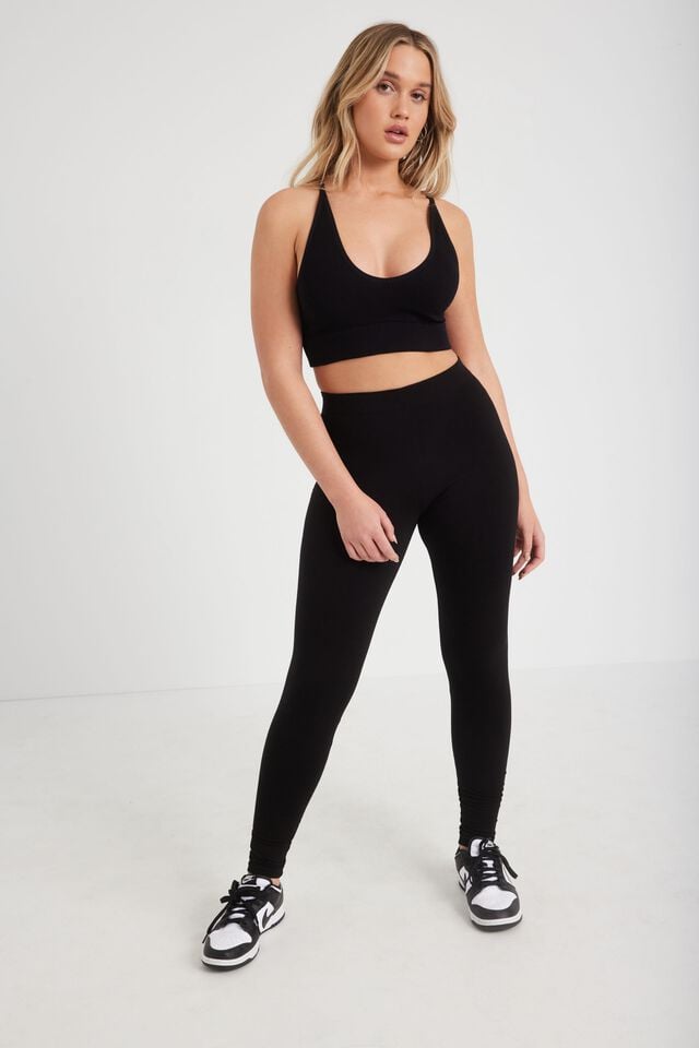 Black Women Garage Favorite High Rise Leggings | A-0281745