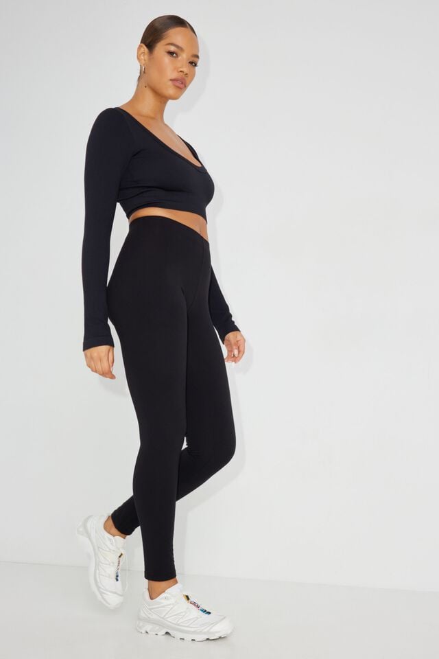 Black Women Garage Favorite High Rise Leggings | A-4326150