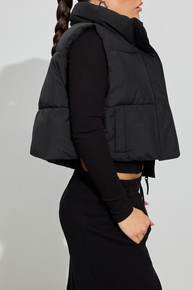 Black Women Garage Mini 2.0 Puffer Vest | A-2063197