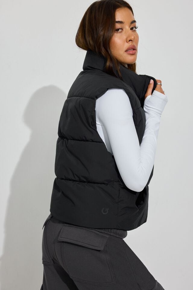 Black Women Garage Perfect Puffer Vest | A-3761205