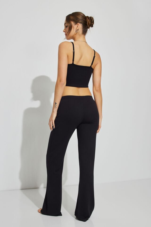 Black Women Garage Waffle Pant Pants | A-7905186