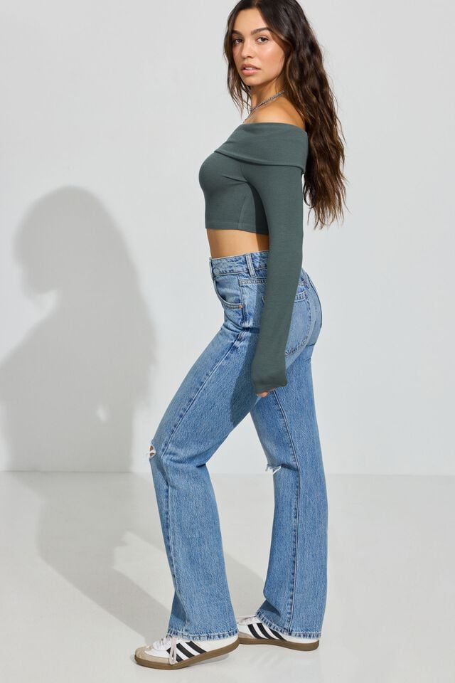 Blue Women Garage 90s Straight Jeans | A-6093421