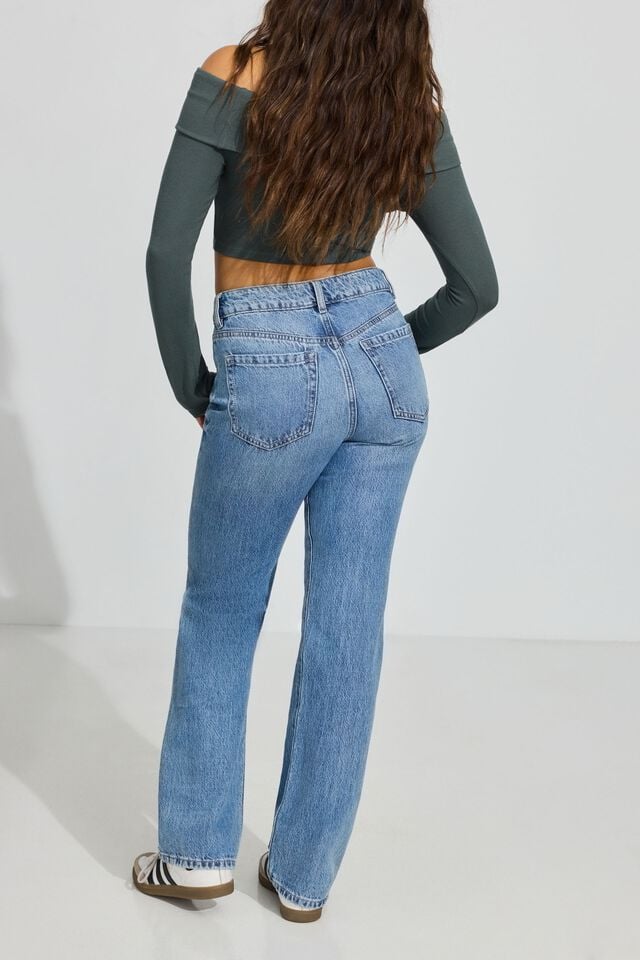 Blue Women Garage 90s Straight Jeans | A-6093421