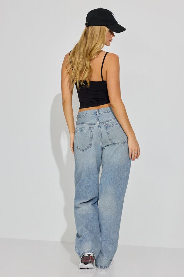 Blue Women Garage Low Rise Baggy Jeans | A-1632490