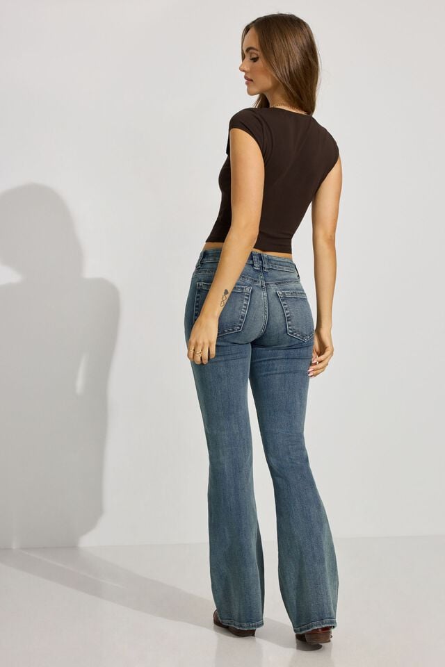 Blue Women Garage Low Rise Flare Jeans | A-8274369