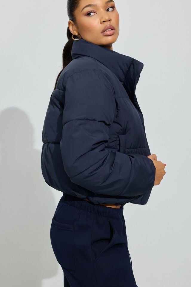 Blue Women Garage Mini Down Jackets | A-4572839