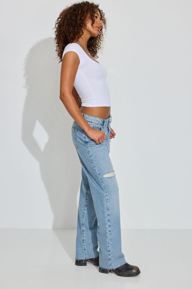 Blue Women Garage Slouchy Jeans | A-7023691