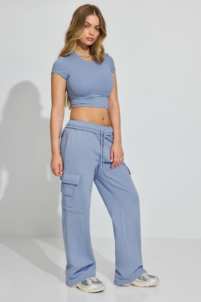 Blue Women Garage Ultrafleece Cargo Pants | A-0125763