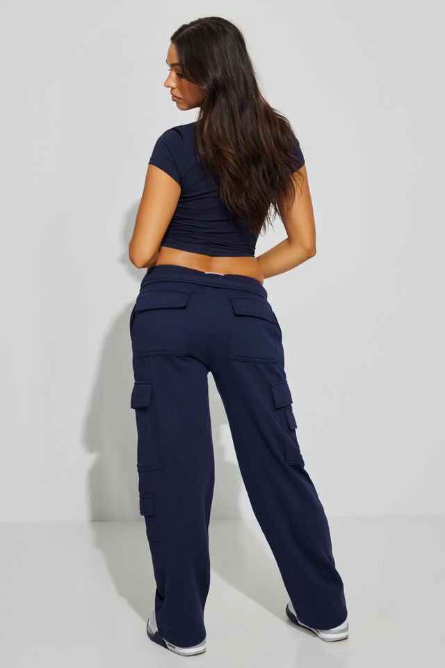 Blue Women Garage Ultrafleece Cargo Pants | A-4813075