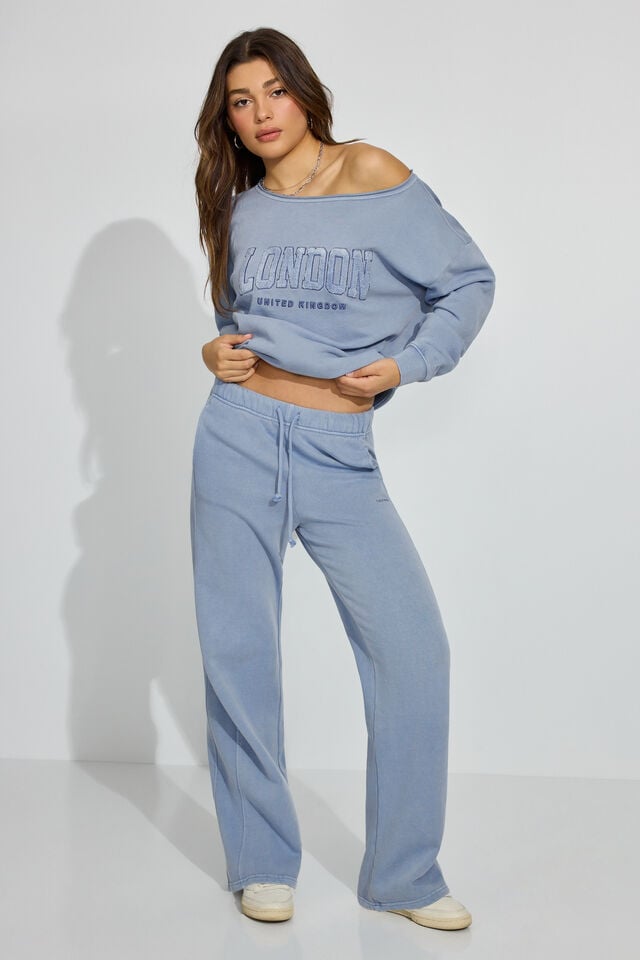 Blue Women Garage Ultrafleece Straight Leg Sweatpants | A-2603947