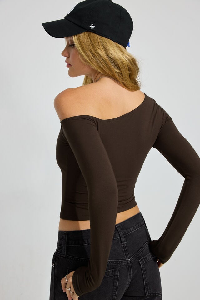 Brown Women Garage Asymmetric Long Sleeve | A-2584769