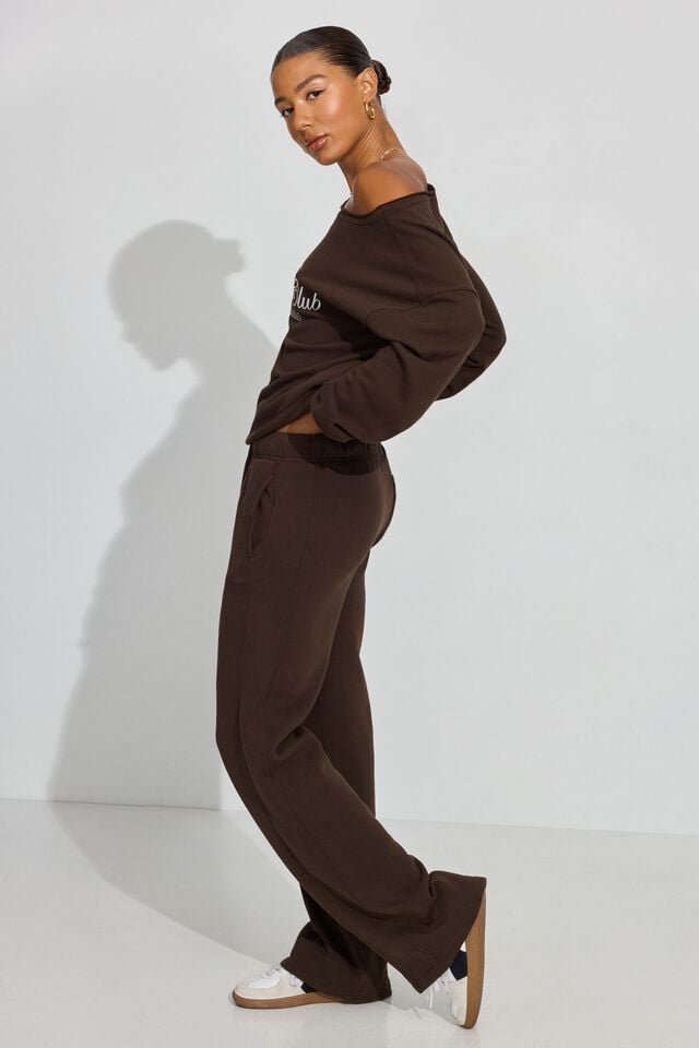 Brown Women Garage Ultrafleece Straight Leg Sweatpants | A-8310659