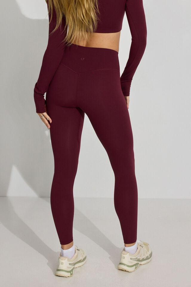 Burgundy Women Garage Softactive Leggings | A-3742051