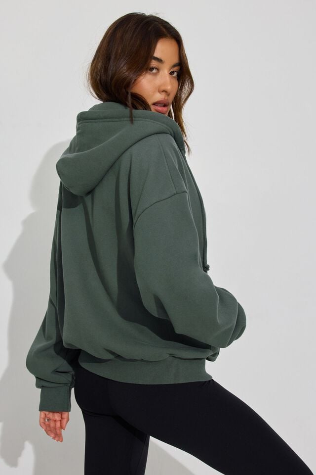 Dark Green Women Garage Ultrafleece Full Zip Hoodie | A-4059182