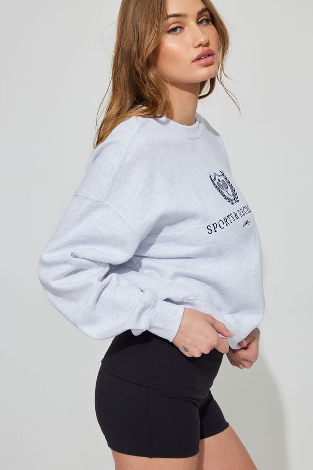 Grey Women Garage Bubble Crew Neck Sweatshirts | A-9846037