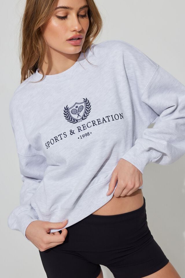 Grey Women Garage Bubble Crew Neck Sweatshirts | A-9846037