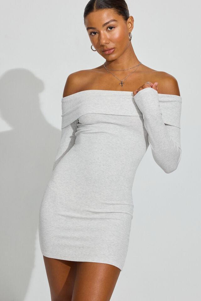 Grey Women Garage Carmen Off Shoulder Dress | A-6749235