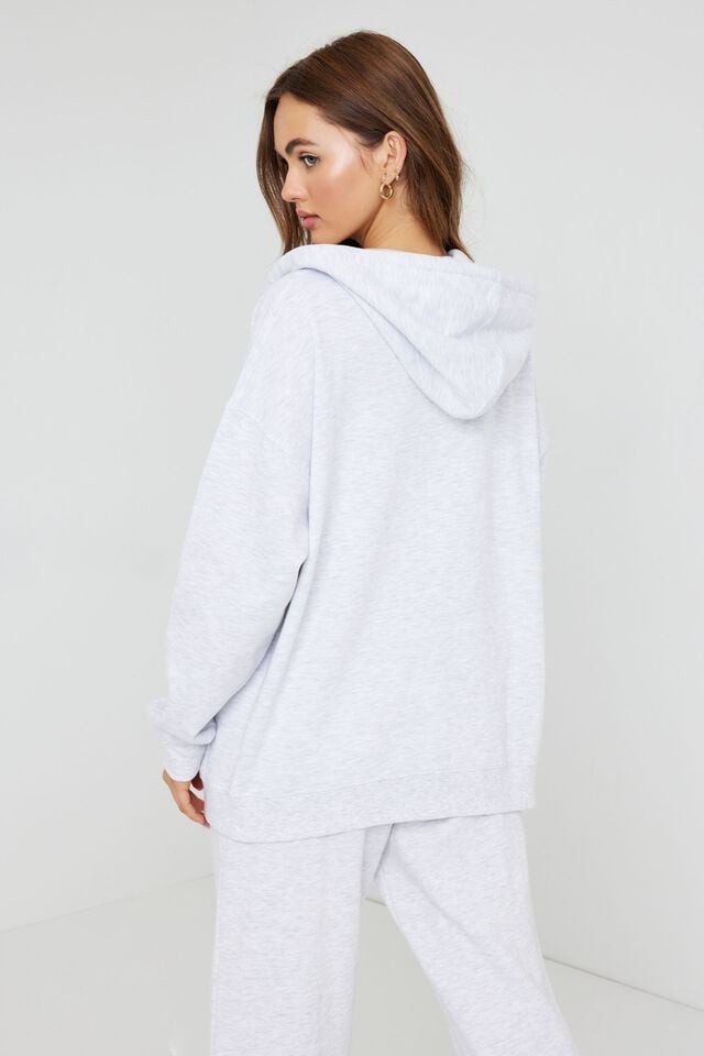 Grey Women Garage Oversized Zippie Hoodie | A-9854320