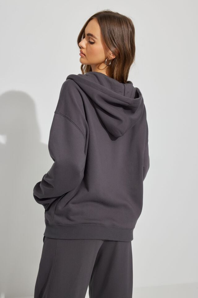 Grey Women Garage Oversized Zippie Hoodie | A-8492073