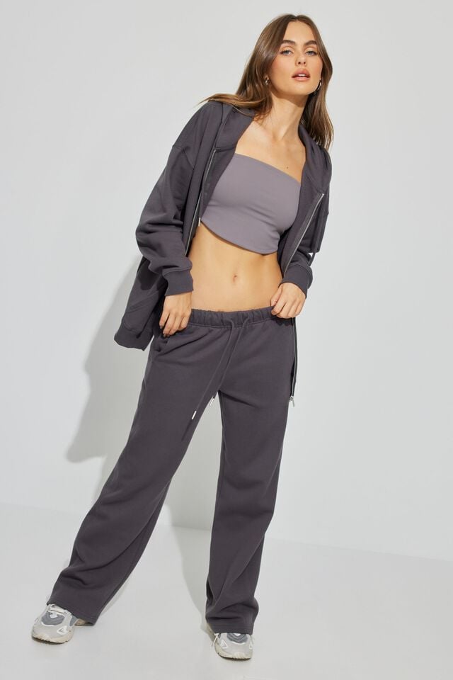 Grey Women Garage Straight Leg Panel Sweatpants | A-6974285