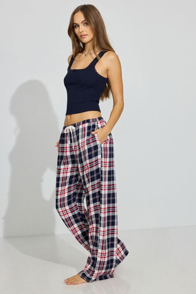 Navy Women Garage Flannel Pants | A-9820765