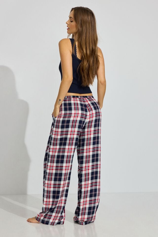 Navy Women Garage Flannel Pants | A-9820765