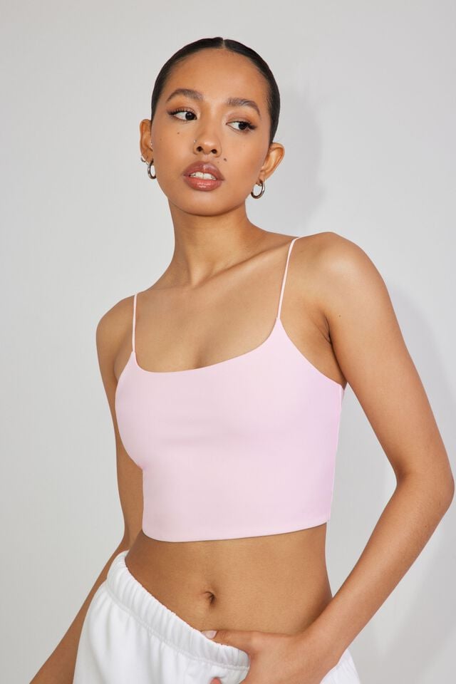 Pink Women Garage Eva Cropped Cami Tank Top | A-4807312