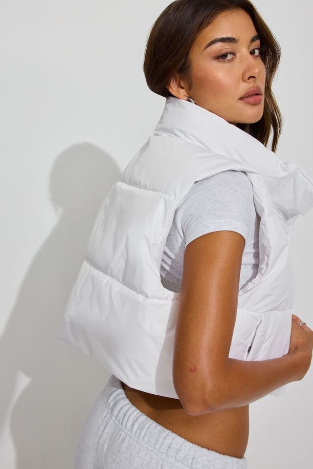 White Women Garage Mini 2.0 Puffer Vest | A-0287634