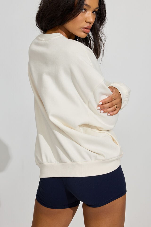 White Women Garage Ultrafleece Sweatshirts | A-2918470